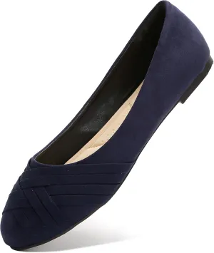 Women's Ballet Flats Shoes, Round Toe Comfort Light Weight Slip-On Dress Shoes
