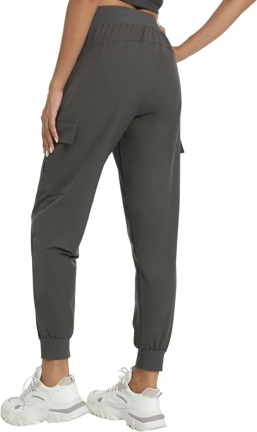 Womens Cargo Pants with Pocket Quick Dry Workout Athletic Joggers Drawstring Travel Casual Outdoor Camping Hiking Pants