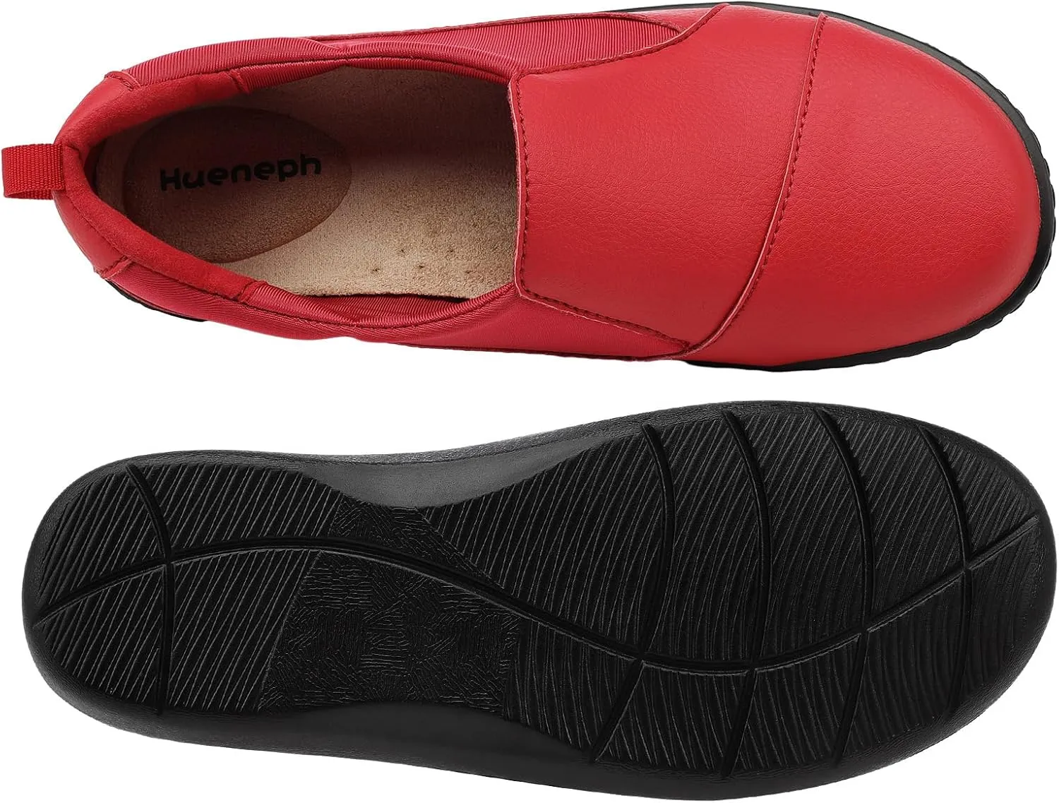 Women's Comfort Leather Loafers Cute Casual Slip On Lightweight Walking Flats Everyday Work Shoes