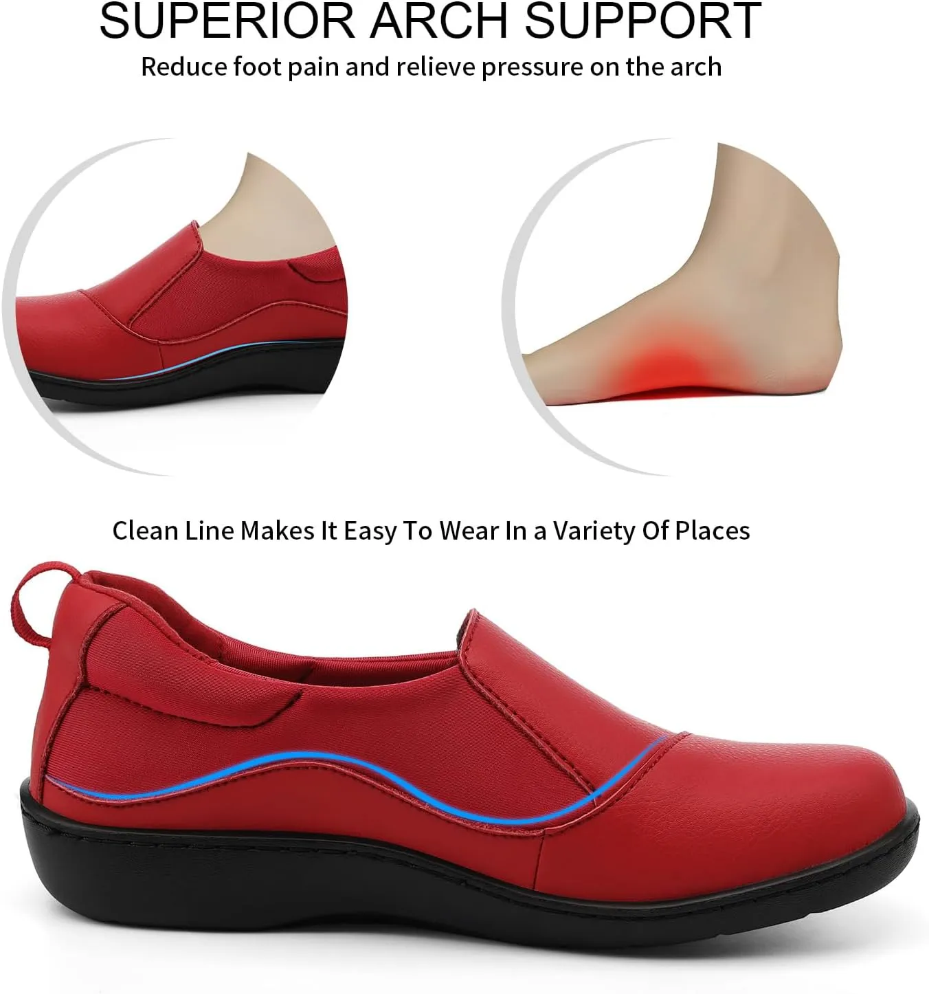 Women's Comfort Leather Loafers Cute Casual Slip On Lightweight Walking Flats Everyday Work Shoes