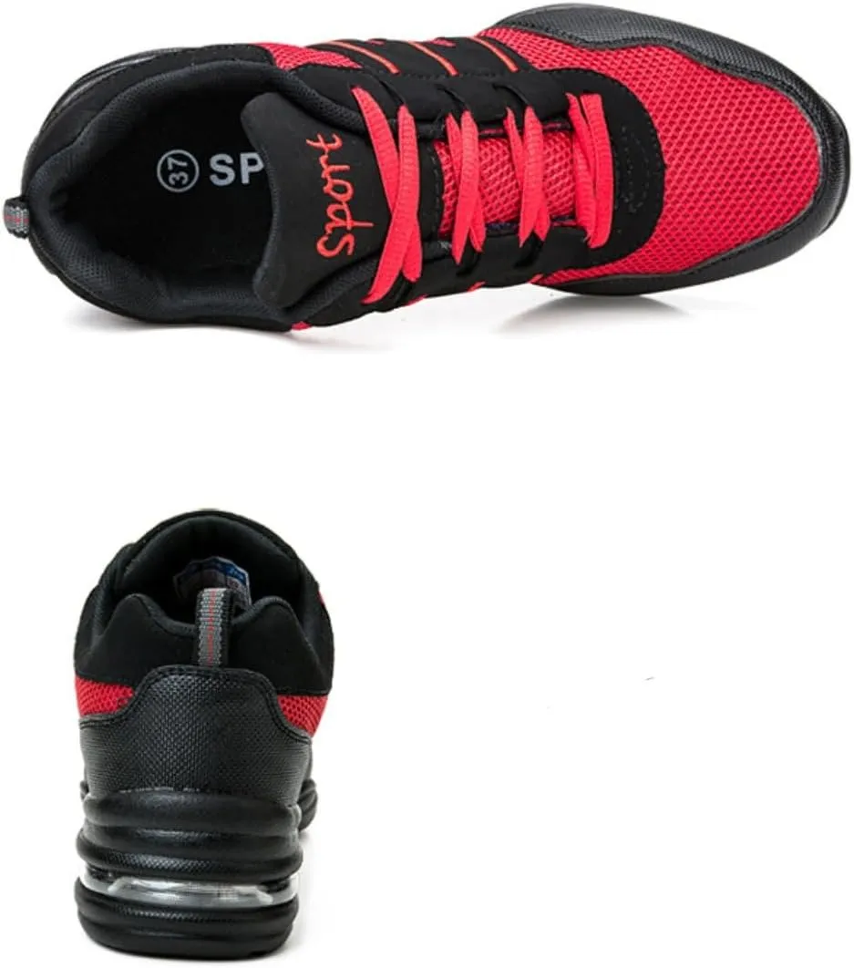 Women's Dance Walking Shoes Lace-up Sneakers - Air Cushion Split Sole Breathable Mesh Modern Jazz Shoes