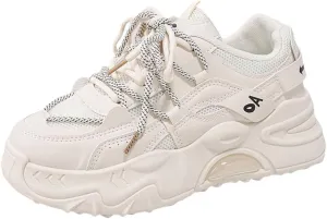 Women's Fashion Breathable Mesh Platform Sneakers Casual Jogging Walking Chunky Shoes 5.5-8.5