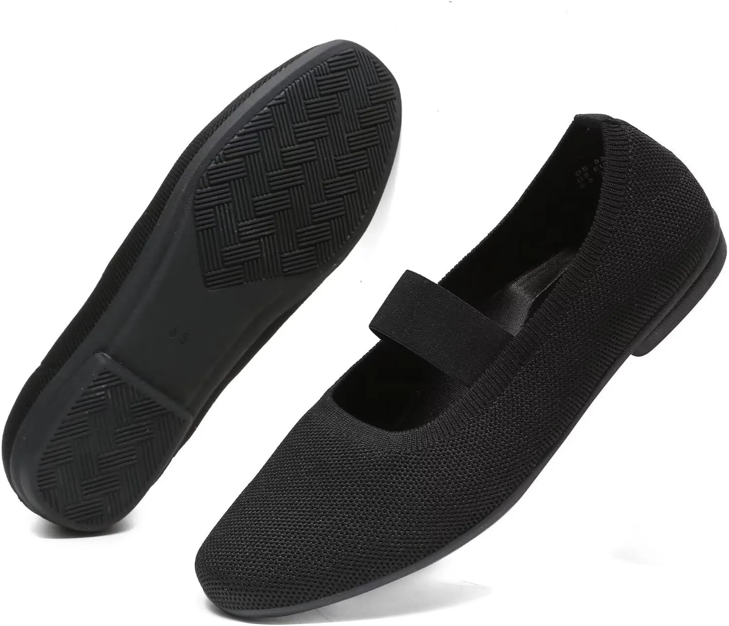 Women’s Flats Shoes Knit Mary Jane Ballet Flat Comfort Walking Dressy Work Office Ballerina Slip-on Shoes with Strap