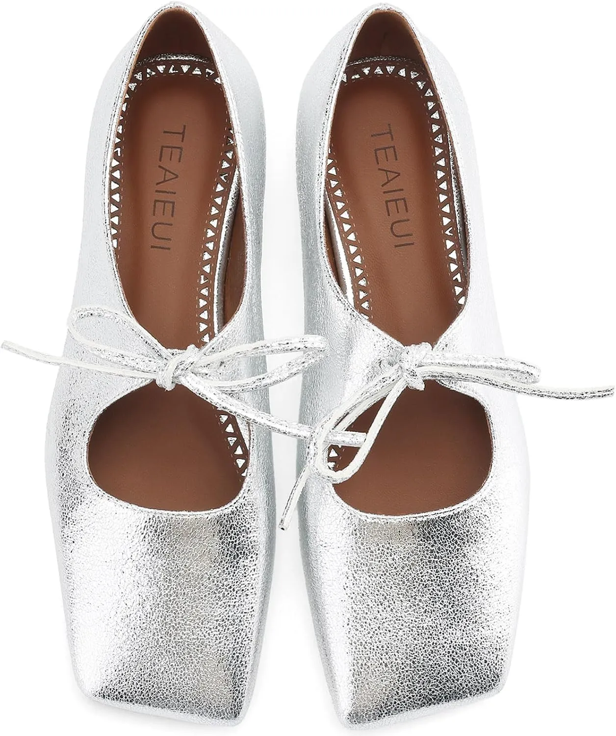Women's Flats Soft Faux Leather Mary Jane Flats Comfortable Ballet Flats Business Casual Work Square Toe Slip On Dress Mary Jane Shoes
