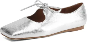 Women's Flats Soft Faux Leather Mary Jane Flats Comfortable Ballet Flats Business Casual Work Square Toe Slip On Dress Mary Jane Shoes