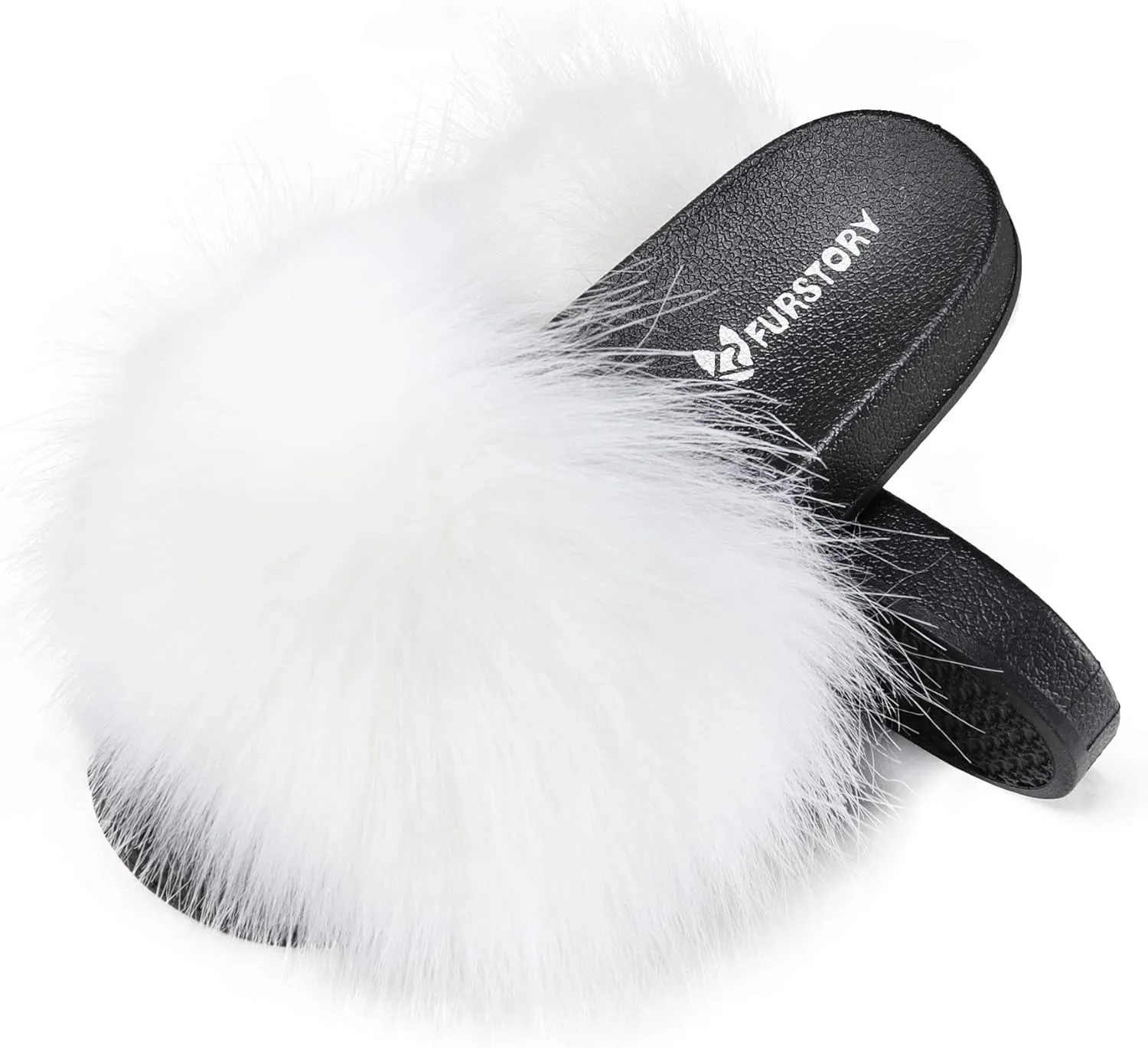 Women's Furry Slides Faux Fur Slides Fuzzy Slippers Fluffy Sandals Outdoor Indoor