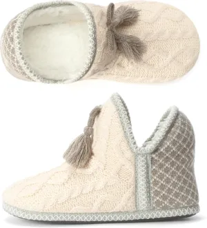 Women's Fuzzy Bootie Slippers, Plush Fleece & Memory Foam House Boots, Cozy Non-Slip Indoor/Outdoor Shoes