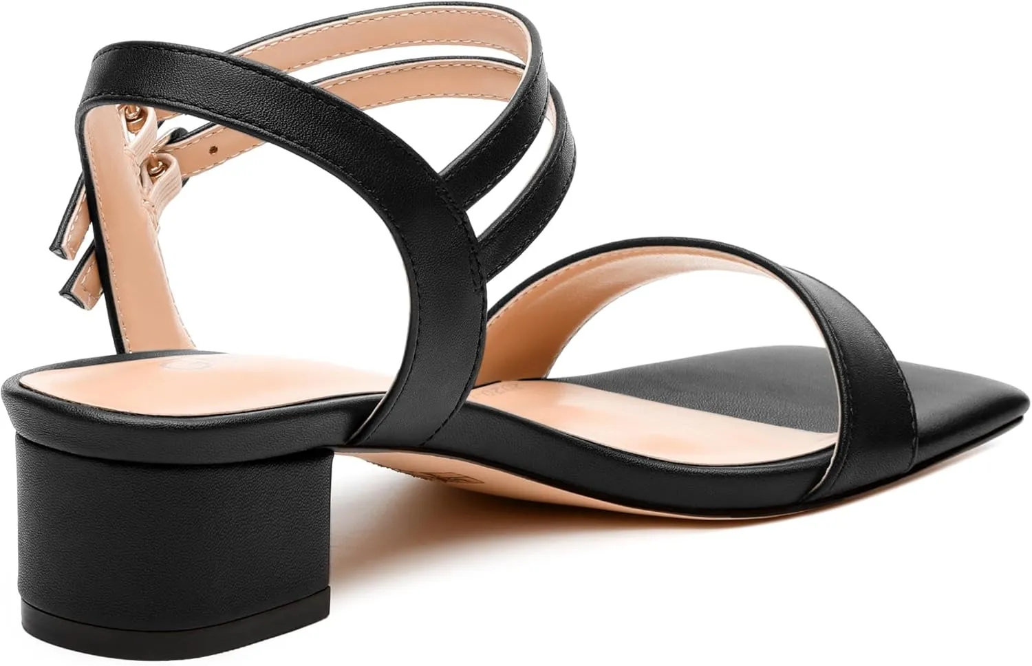 Women's Heeled Sandals, Open Square Toe Chunky Heels, Ankle Strap with Buckle Fashion Solid Color Casual Sandals for Daily Wear