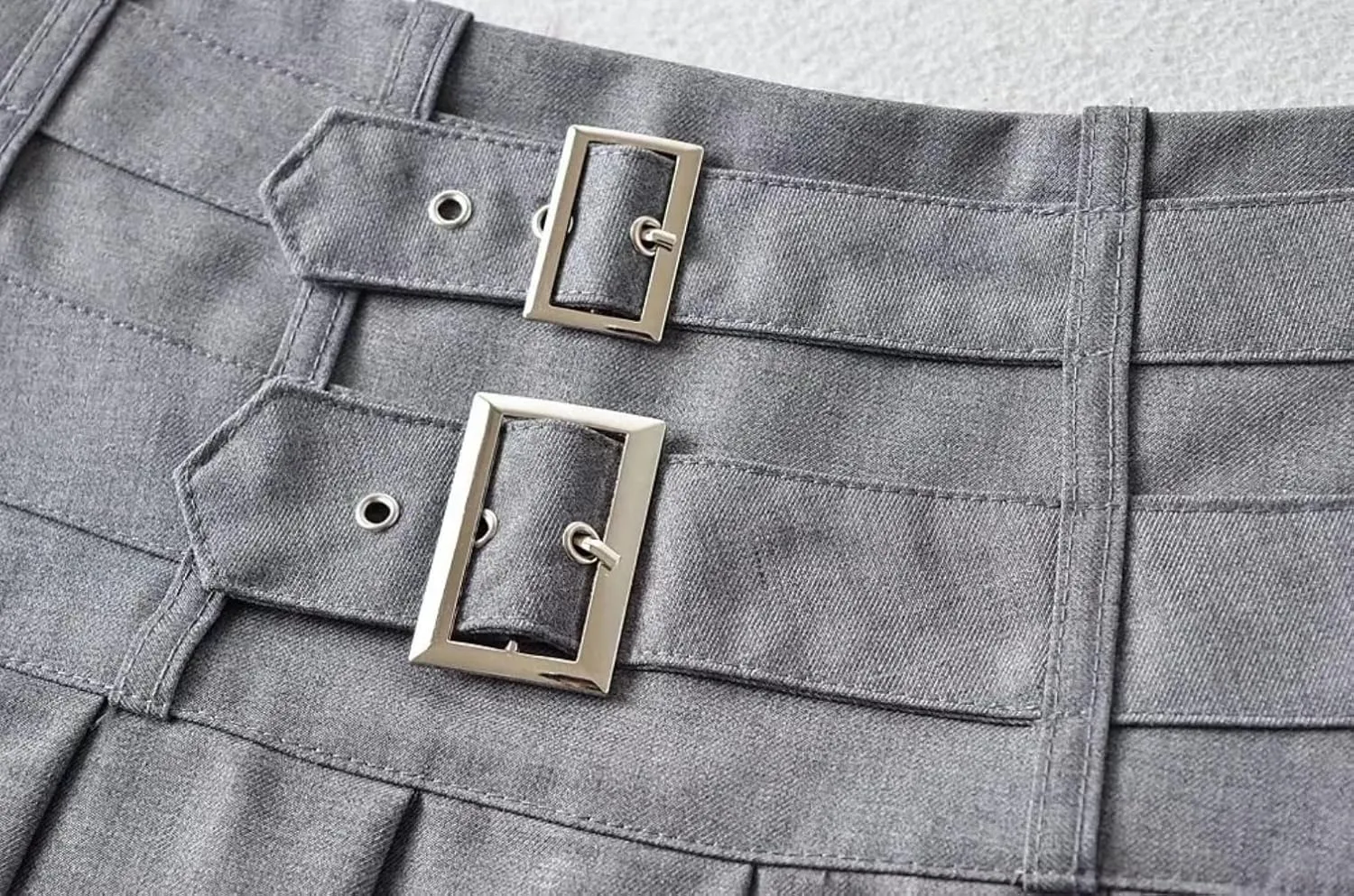 Women's High Waist Pleated Mini Skirt - Summer Non-Stretch Patchwork Skirt