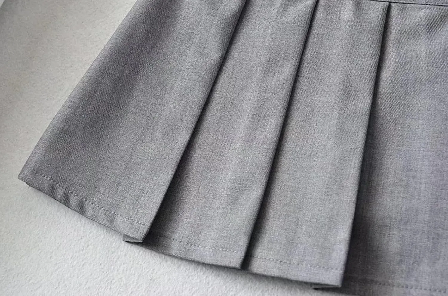 Women's High Waist Pleated Mini Skirt - Summer Non-Stretch Patchwork Skirt