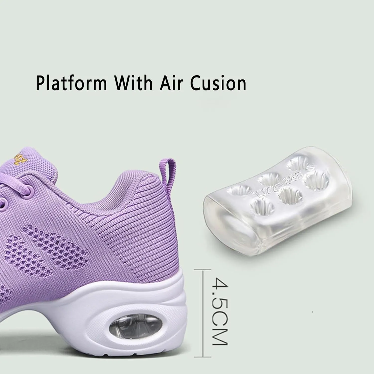 Women's Jazz Shoes Dance Trainers Lace Up Cushion Breathable Ladies Split Sole Dance Sneakers Platform Shoes