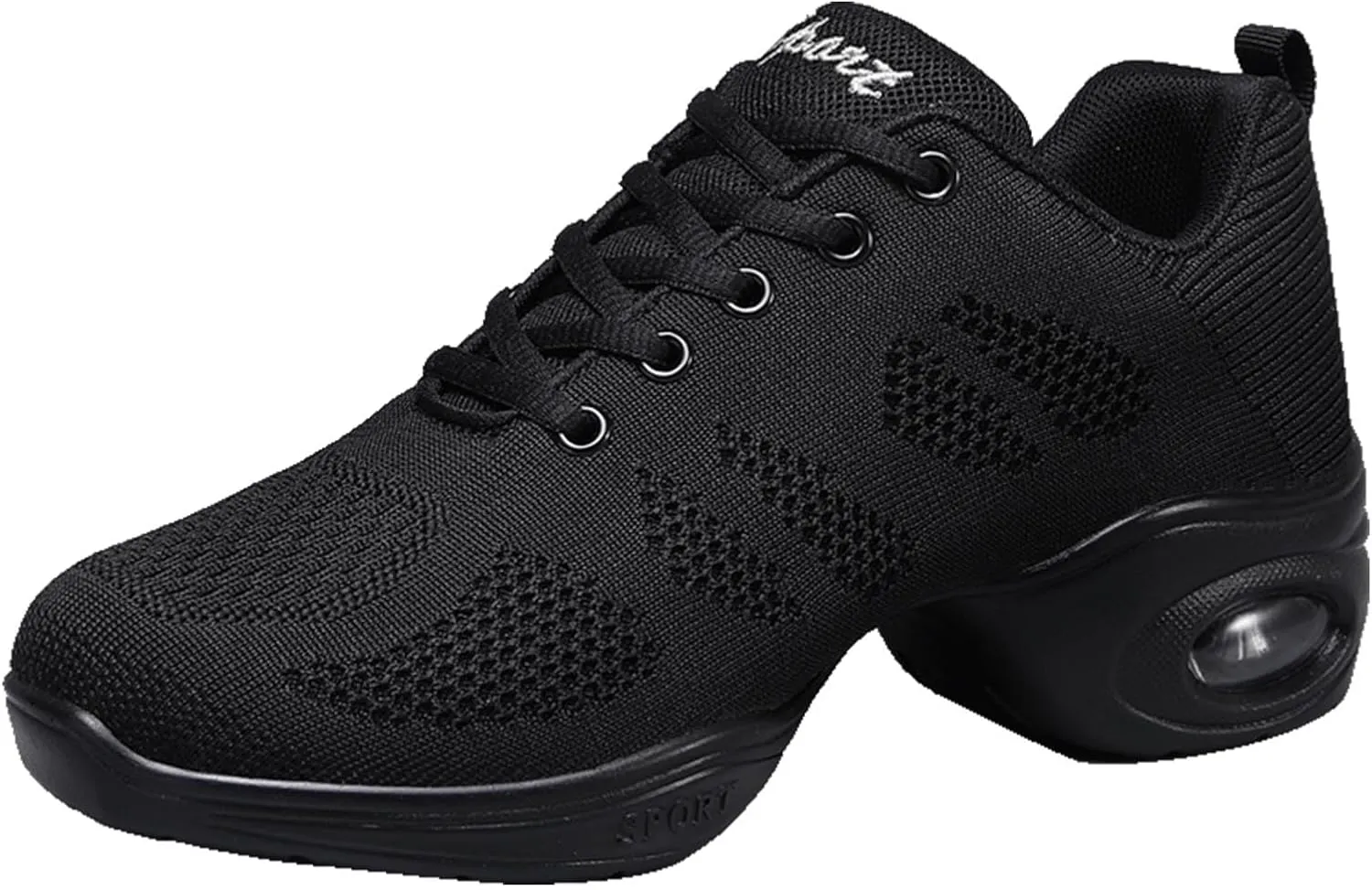 Women's Jazz Shoes Dance Trainers Lace Up Cushion Breathable Ladies Split Sole Dance Sneakers Platform Shoes