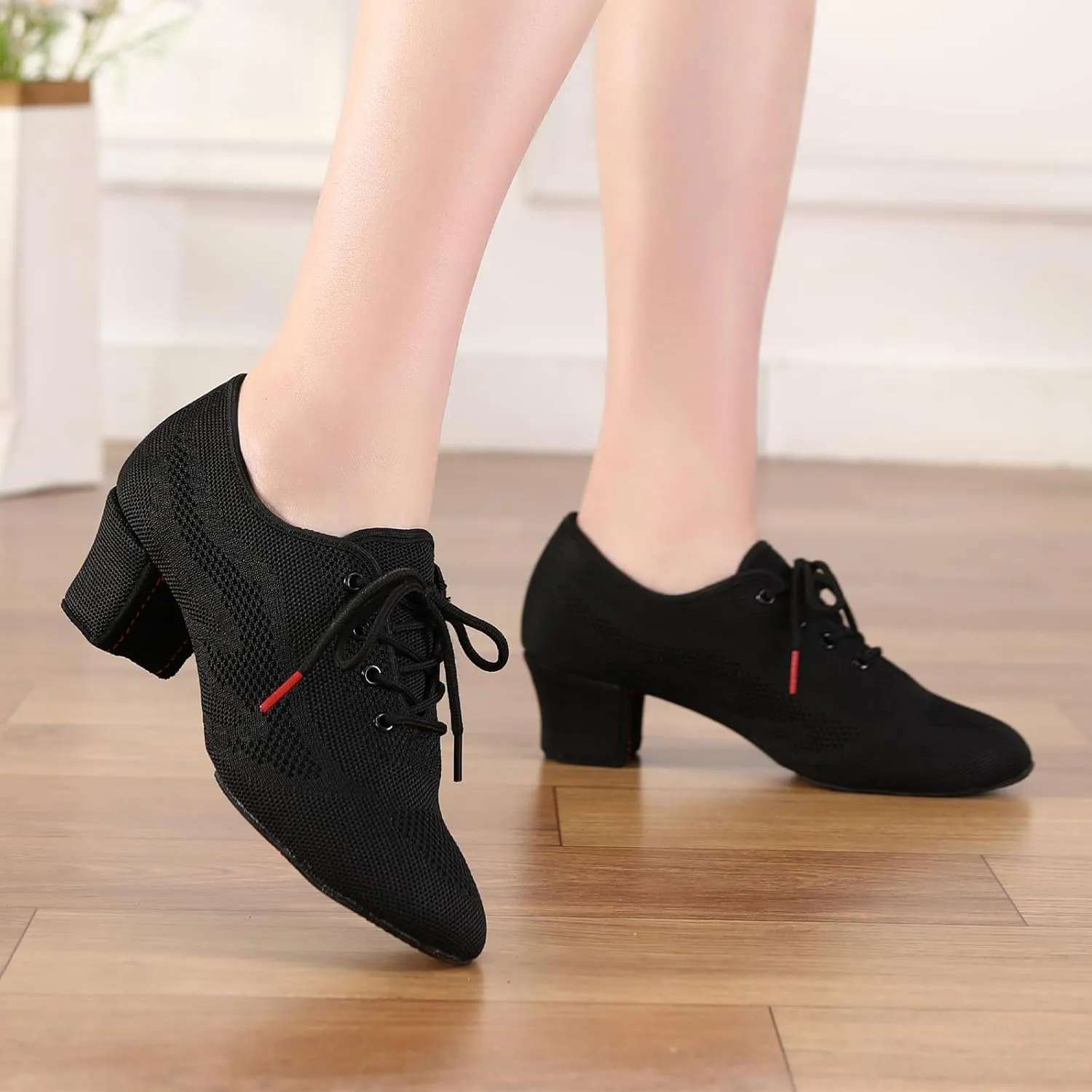 Womens Latin Dance Sneakers Lace-up Social Rhythm Dance Shoes,Model HD01