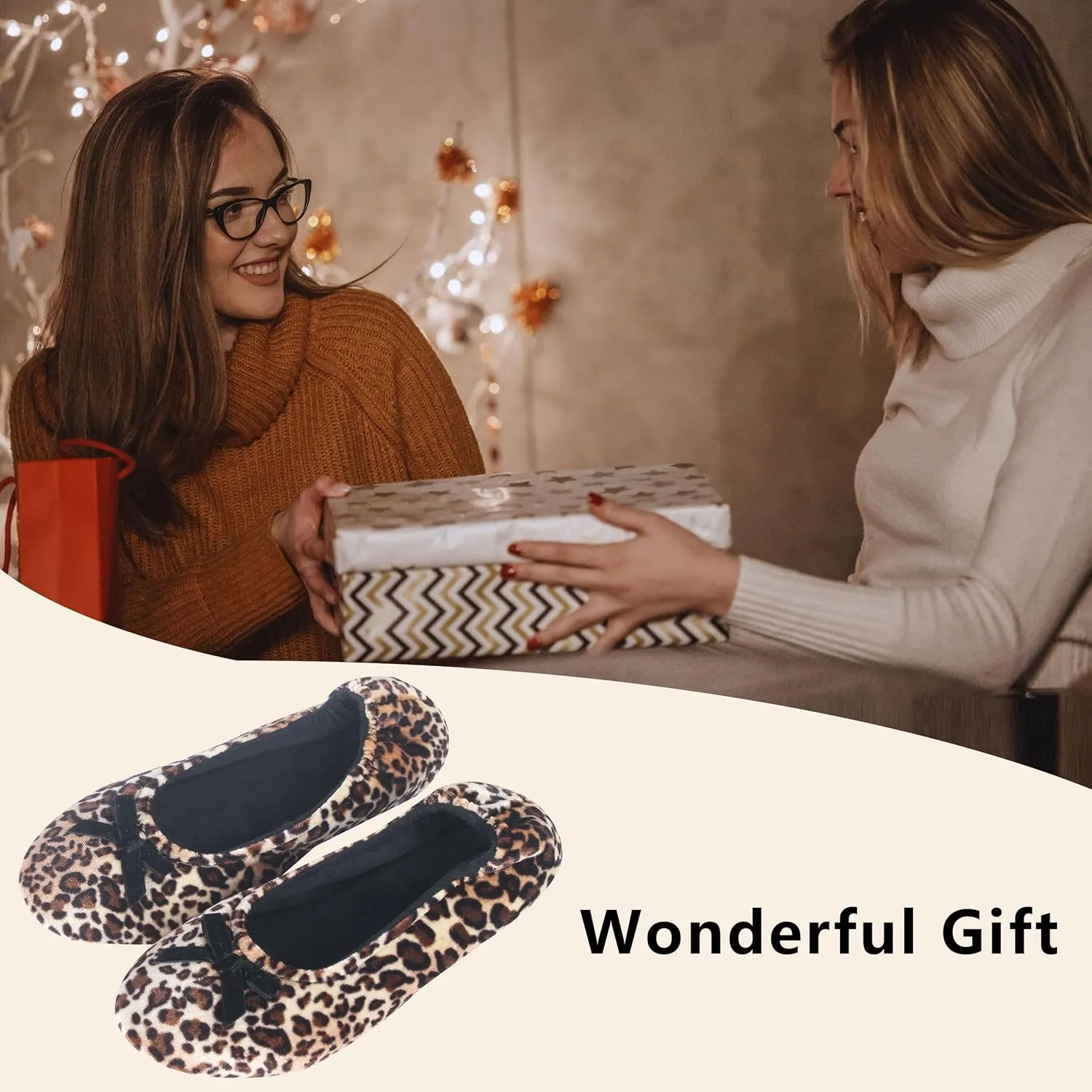 Women's Lightweight Ballet Flats with Moisture-Wicking Polyester Lining and Non-Slip Suede Sole for Indoor Dancing Comfort