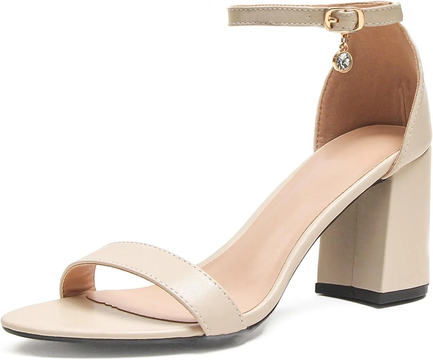 Women's Low Block Chunky Heels, Open Toe Ankle Strap Heels Sandals,Party & Dating Dress Heeled Shoes