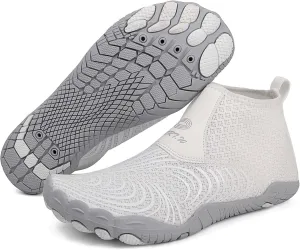 Women's Men's High Top Water Shoes, Quick Dry Breathable Stretch Lightweight Mesh Fabric, Rubber Drainage Sole, Indoor Sneakers, Barefoot Water Shoes