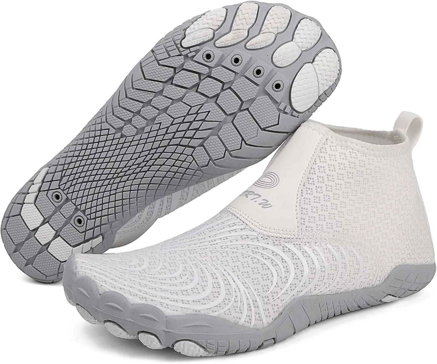 Women's Men's High Top Water Shoes, Quick Dry Breathable Stretch Lightweight Mesh Fabric, Rubber Drainage Sole, Indoor Sneakers, Barefoot Water Shoes