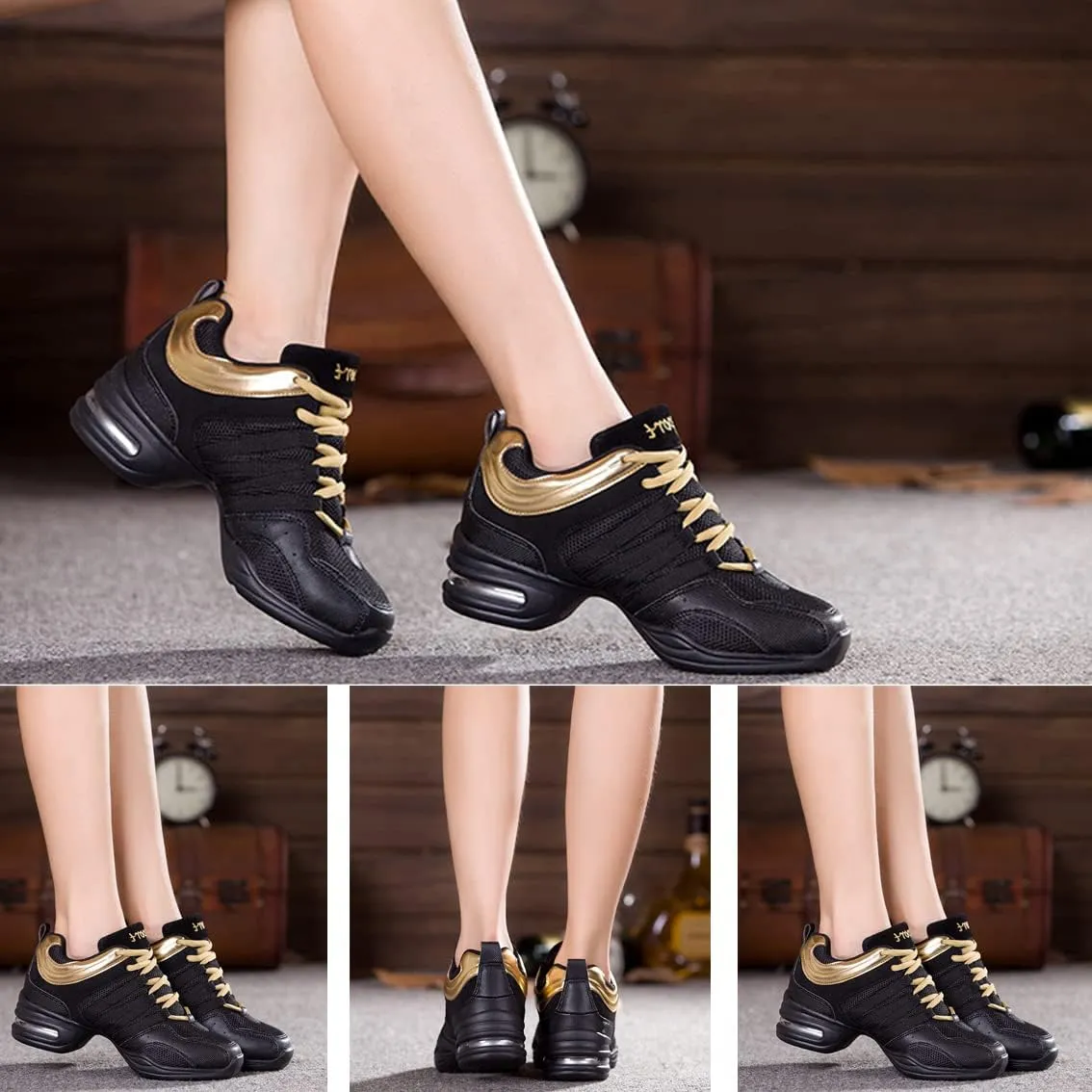 Women's Mesh Four Seasons Outdoor Sneakers Soft Sole Jazz Dance Shoes Ladies Modern Dance Fitness Shoes