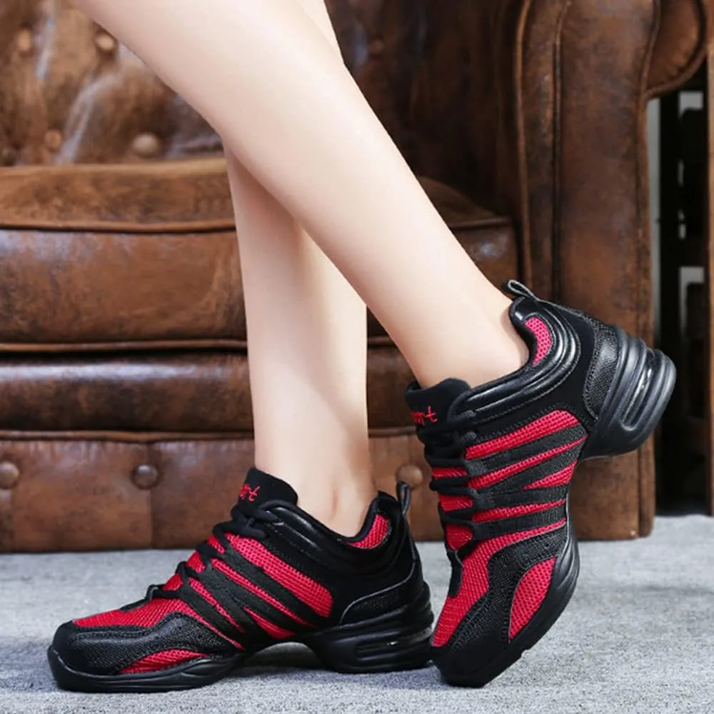 Women's Mesh Four Seasons Outdoor Sneakers Soft Sole Jazz Dance Shoes Ladies Modern Dance Fitness Shoes