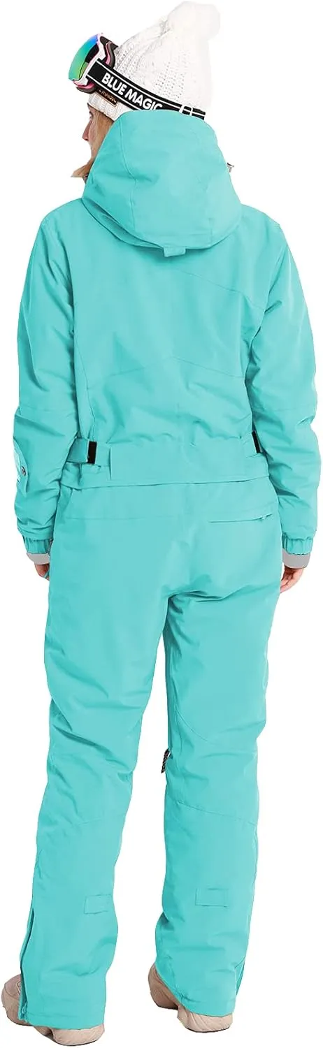 Womens One Piece Ski Suit Colorful Jumpsuits Snowboard Snowsuits Winter Outdoor Waterproof for Snow Sports