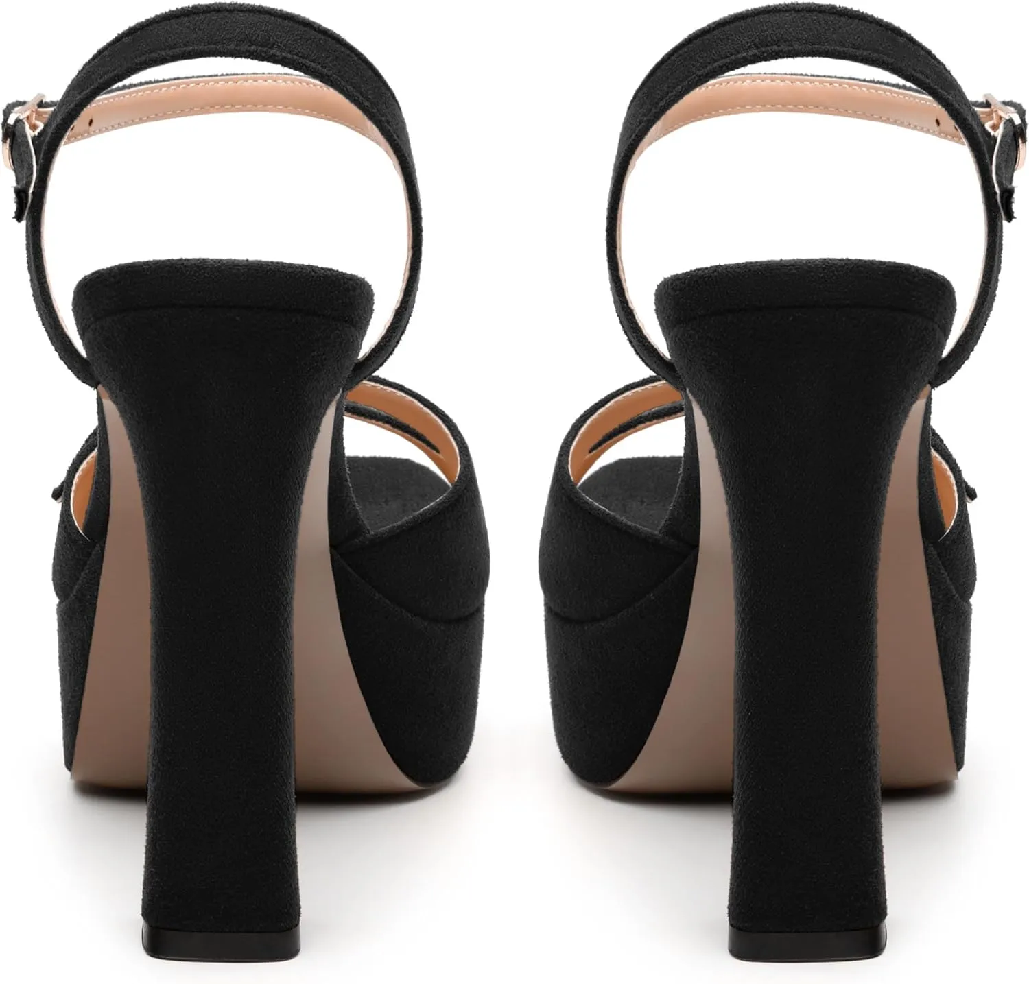 Womens Platform Sandals, Square Toe Adjustable Strap with Buckle, Fashion Daily Work, Date Nights, Parties Solid High Heels