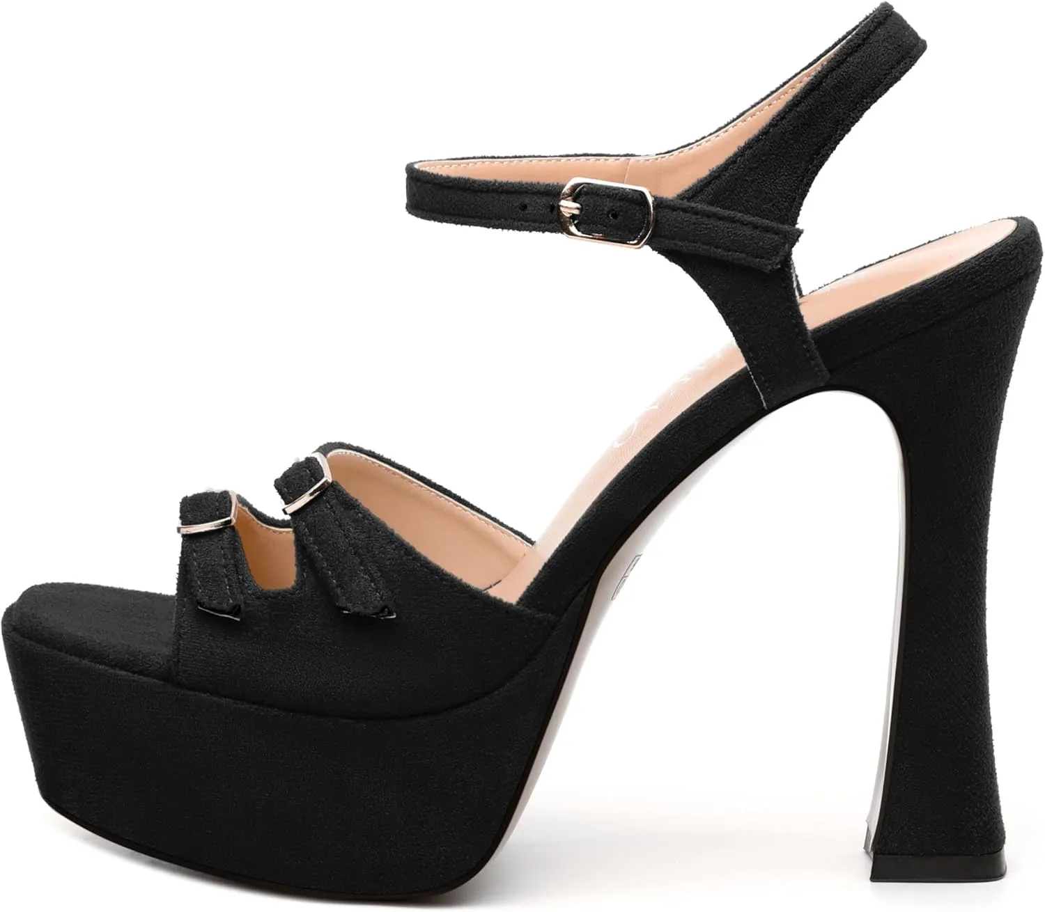 Womens Platform Sandals, Square Toe Adjustable Strap with Buckle, Fashion Daily Work, Date Nights, Parties Solid High Heels