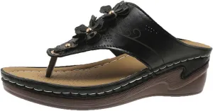 Women's Plus-size Solid Color Flower Casual Comfortable Lunge Sandals