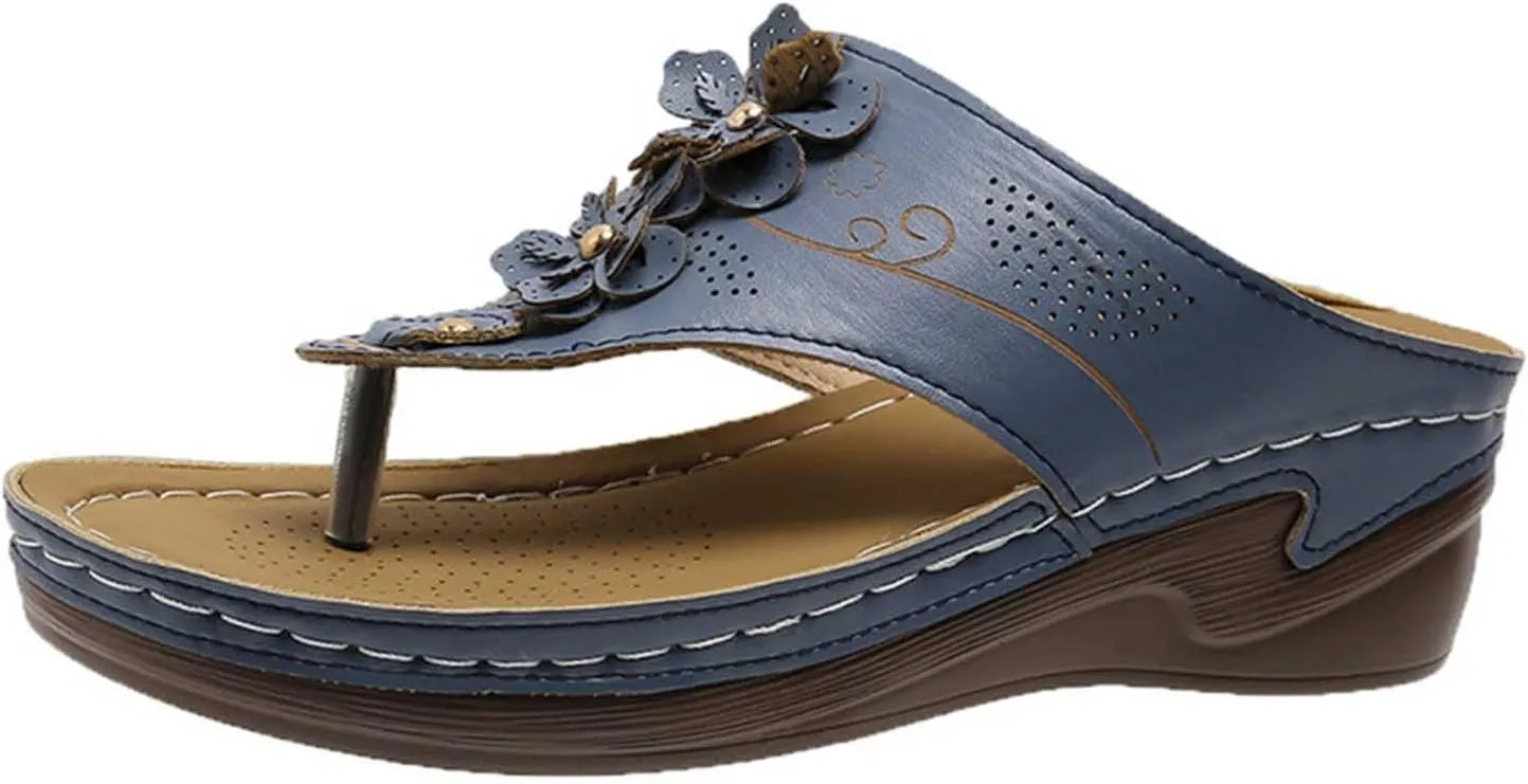 Women's Plus-size Solid Color Flower Casual Comfortable Lunge Sandals
