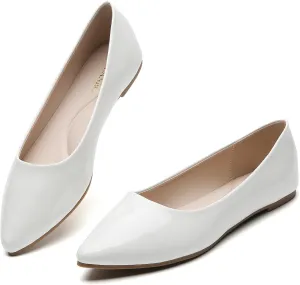 Women's Pointy Toe Loafer Flat Comfortable Faux Suede Work Shoes, Cute Penny Loafer Slip On Ballet Flat