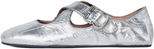 Women's Round Toe Mary Jane Flats with Cross Strap and Ankle Buckle Closure Comfortable Daily Dress Ballerina Shoes