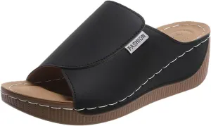 Women's Sandal Heels,Open Toe Platform Slip-on Chunky Sandals For Women Comfortable Walking Casual Dressy Summer Shoes For Women