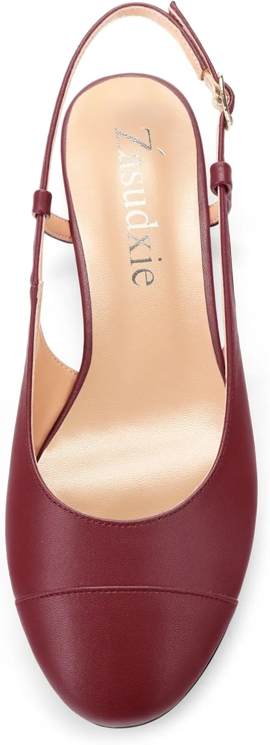 Women's Slingback Flats, Round Toe Flats for Women Dressy Casual Work Office Party, Women's Flats Dress Shoes