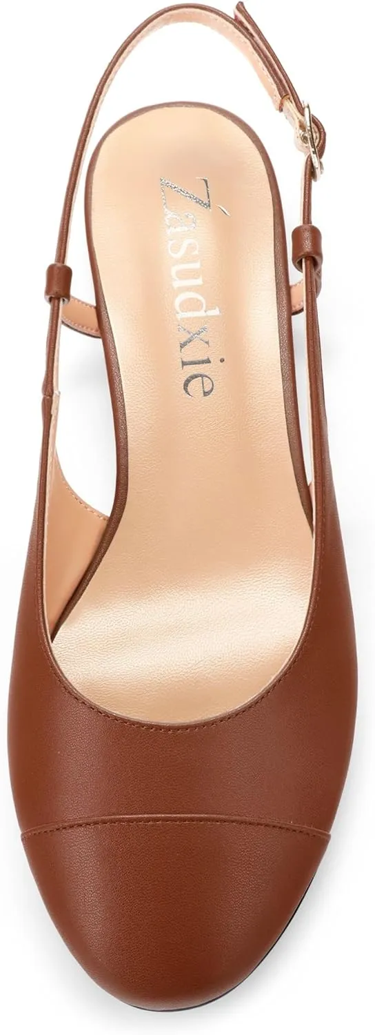 Women's Slingback Flats, Round Toe Flats for Women Dressy Casual Work Office Party, Women's Flats Dress Shoes