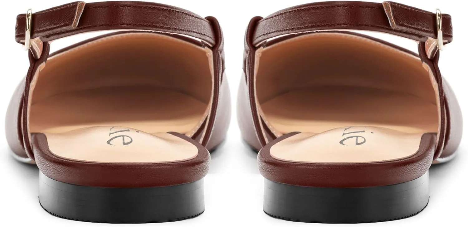 Women's Slingback Flats, Round Toe Flats for Women Dressy Casual Work Office Party, Women's Flats Dress Shoes