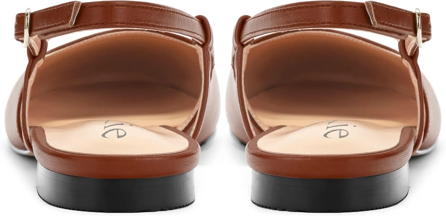 Women's Slingback Flats, Round Toe Flats for Women Dressy Casual Work Office Party, Women's Flats Dress Shoes