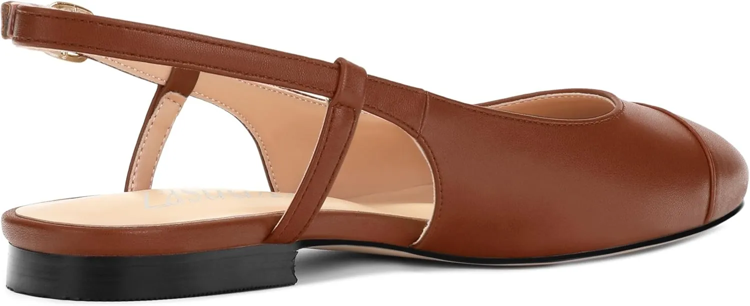 Women's Slingback Flats, Round Toe Flats for Women Dressy Casual Work Office Party, Women's Flats Dress Shoes