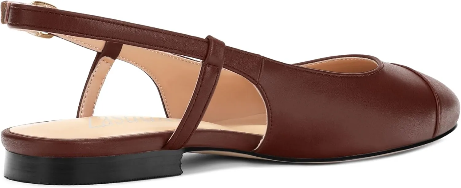 Women's Slingback Flats, Round Toe Flats for Women Dressy Casual Work Office Party, Women's Flats Dress Shoes