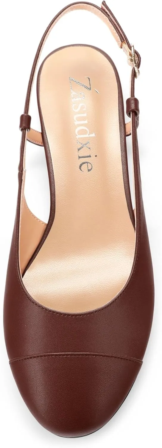 Women's Slingback Flats, Round Toe Flats for Women Dressy Casual Work Office Party, Women's Flats Dress Shoes