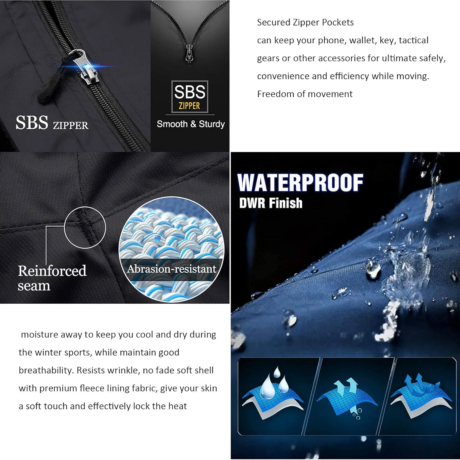 Womens Snow Pants Winter Fleece Lined Waterproof Soft Shell Insulated Outdoor Camping Travel ski Pants
