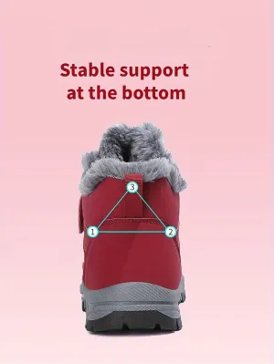 Women's Winter Orthopedics Snow Boots with Warm Fur Lined, Non-slip Warm Waterproof Thermal Ankle Booties, Casual Leisure Outdoor Hiking Shoes