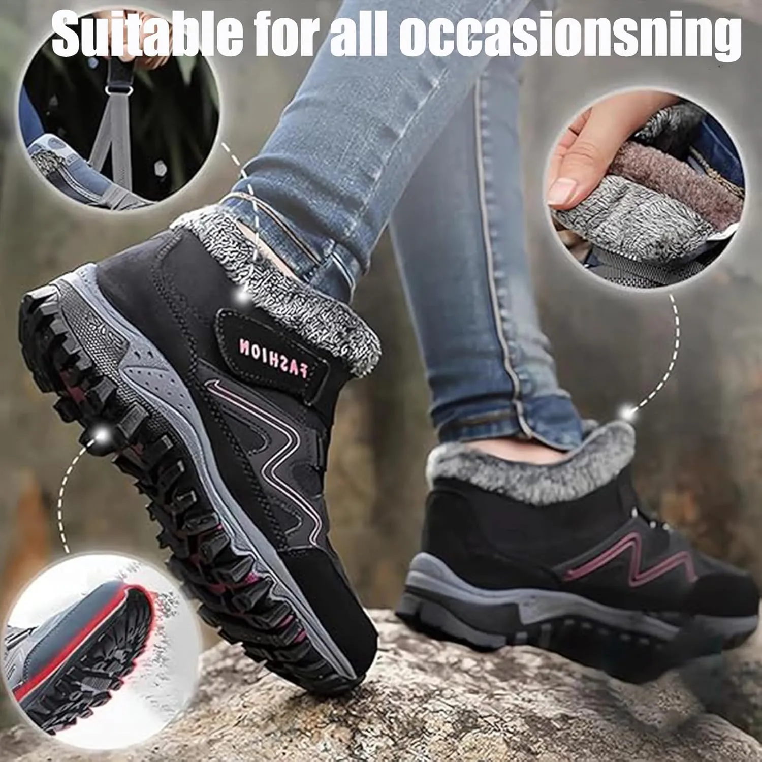 Women's Winter Thermal Boots for Women, Winter Boots for Women Waterproof Snow Non Slip, Hiking Sneakers Walking Shoes