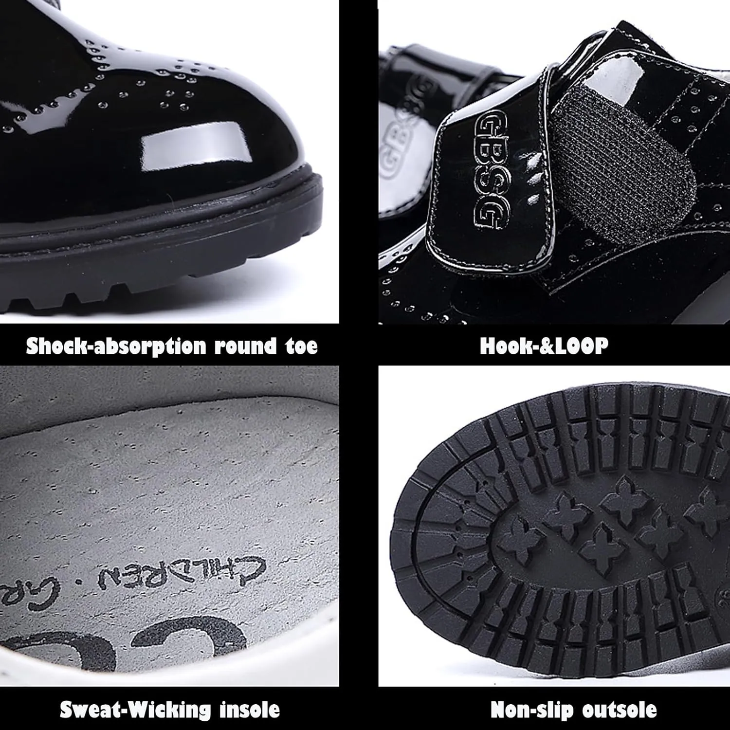 WUIWUIYU Toddlers Little Ring Bearer Wedding Lace-Up Oxfords Flats Brogues Boys School Uniform Dress Shoes