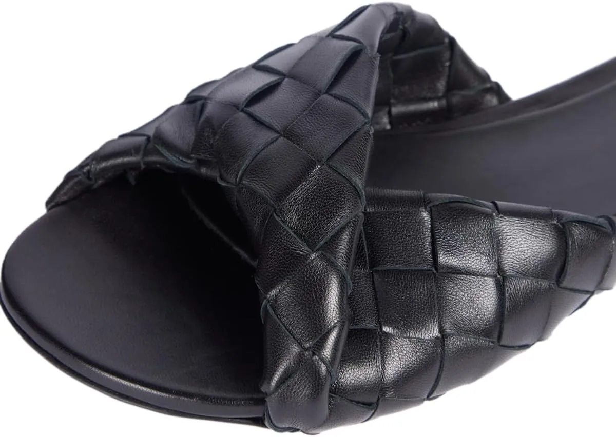 YDN Women Fashion Braided Open Toe Flats Sandals Slip On Low Heel Slides Slippers Party Walking Summer Shoes Size 4-16 US