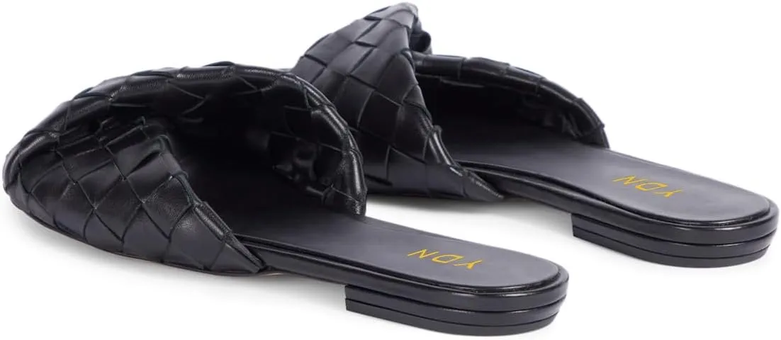 YDN Women Fashion Braided Open Toe Flats Sandals Slip On Low Heel Slides Slippers Party Walking Summer Shoes Size 4-16 US