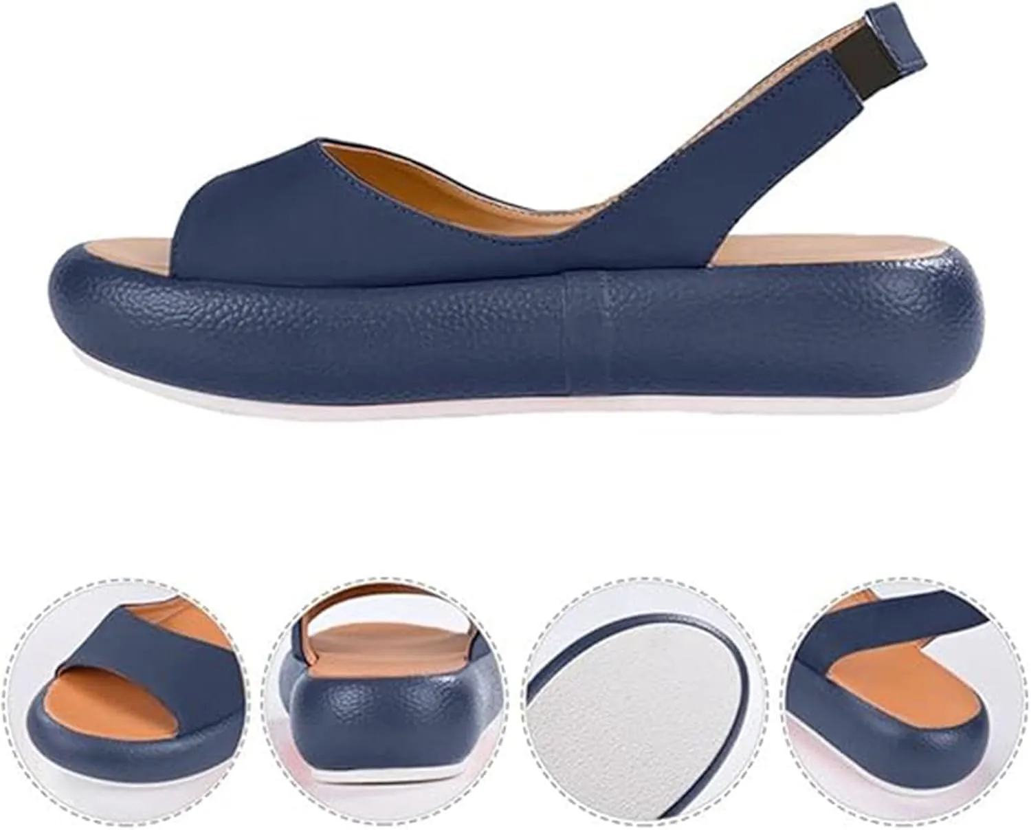 Yifare Sandals, Yifare Women's Comfy Flat Sandals, Shock-Absorbing Sole, Orthotic Insole, Suitable for All Foot Shapes