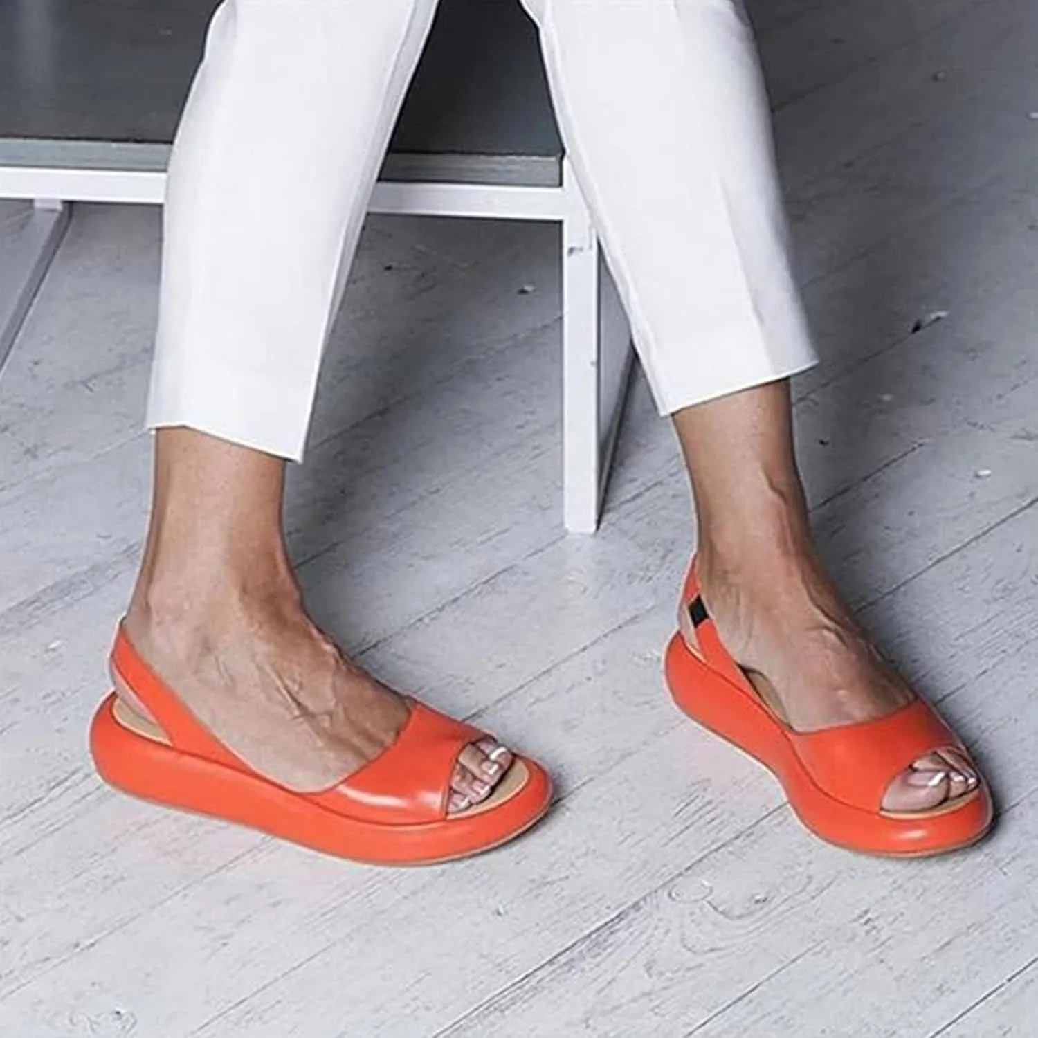 Yifare Sandals, Yifare Women's Comfy Flat Sandals, Shock-Absorbing Sole, Orthotic Insole, Suitable for All Foot Shapes