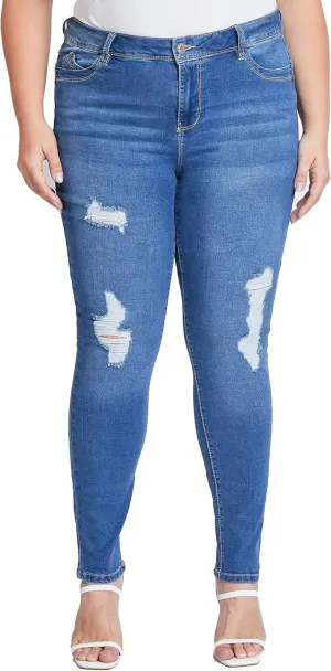 YMI Women's Plus Sustainable Wannabettabutt Skinny Jeans