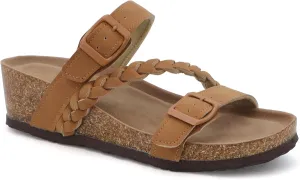 YOKI LORAYN-02 Women's Wedge Sandals Cork Bottom Double Buckle with Braided Strap, Platform Sandals Women, Arch Support Sandals Women's Summer Sandals