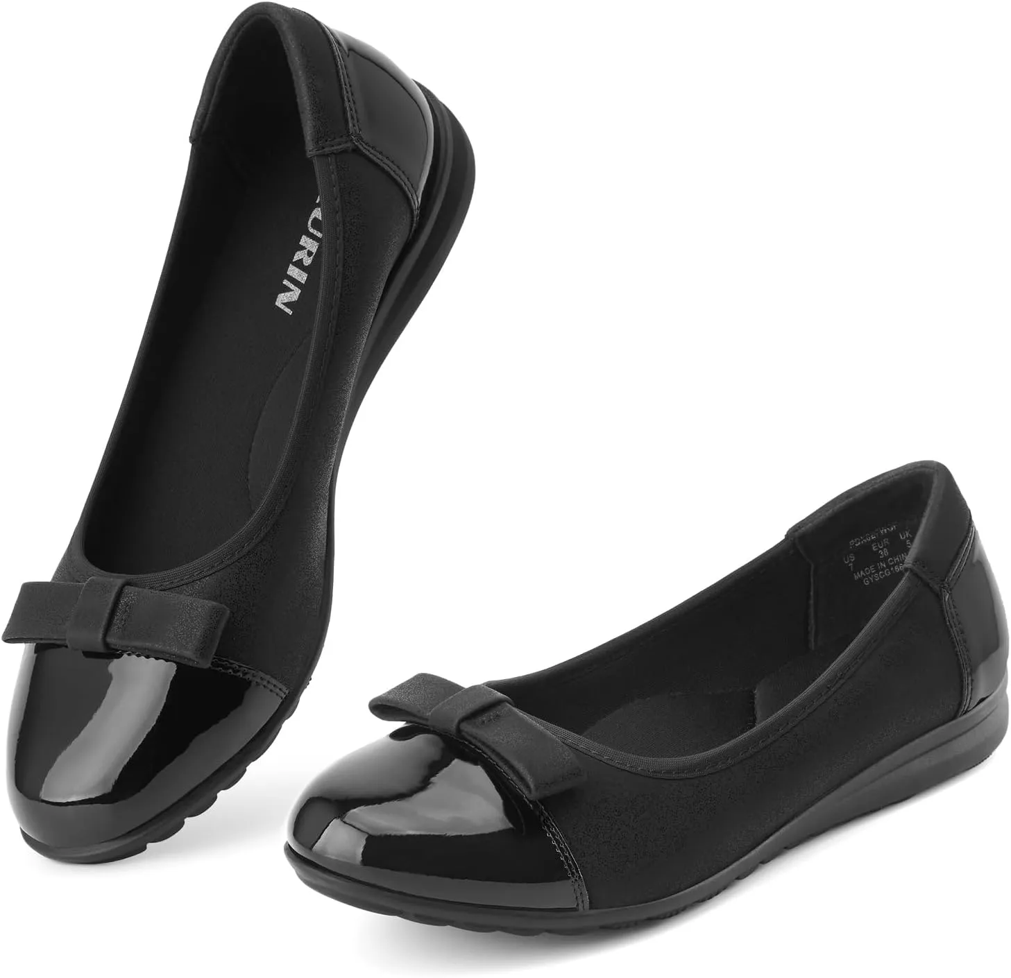 ZURIN Women's Comfortable Ballet Dressy Flats Round Toe Flats Slip On Flats Dress Work Shoes for Business Casual Office