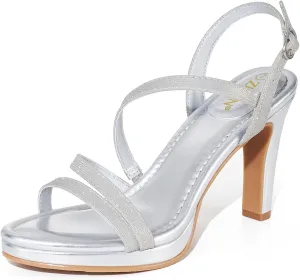 ZURIN Women's Strappy Heels Open Toe High Heeled Sandals Platform Stiletto Dress Sandals Comfortable Dressy Shoes for Summer Bridal Party Prom